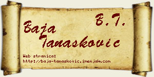 Baja Tanasković vizit kartica